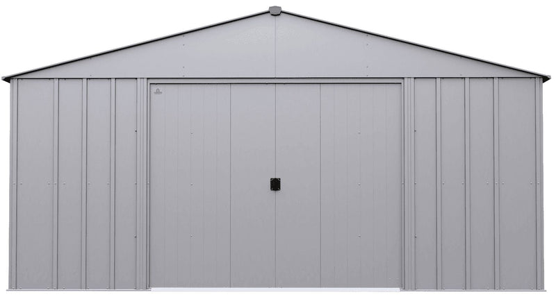Classic 14x14-ft Flute Grey Corrosion-Resistant Steel Shed O257