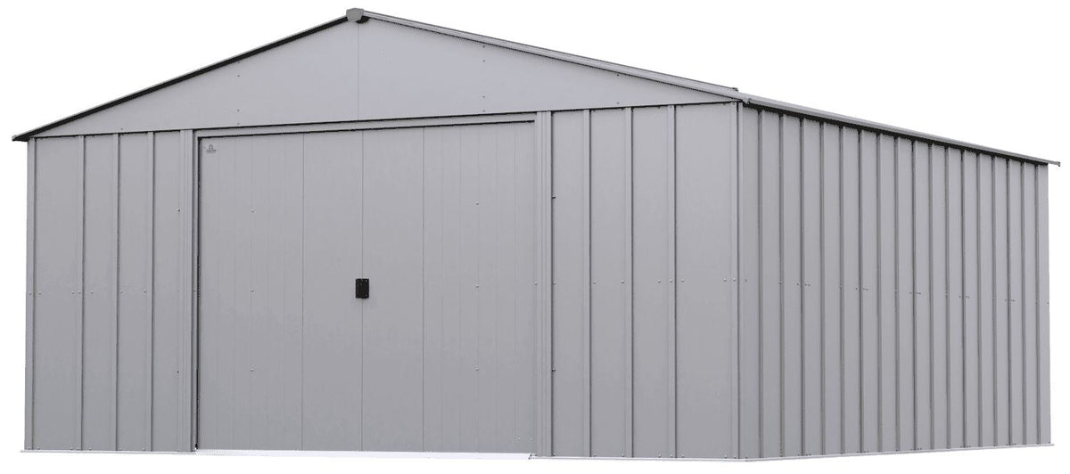 Arrow Classic 14x14-ft Flute Grey Corrosion-Resistant Steel Shed