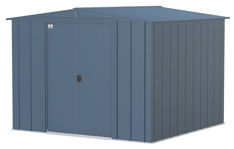 Classic Galvanized Steel Storage Shed, Blue Grey, 8-ft x 8-ft V636