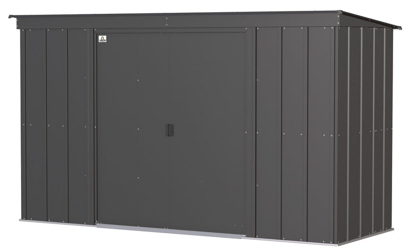 Classic Galvanized Steel Storage Shed, Charcoal, 10-ft x 4-ft N2506