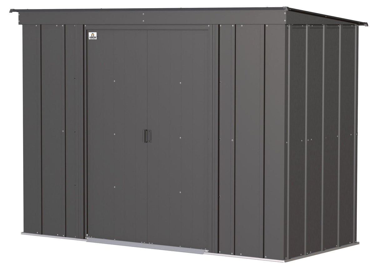 Arrow Classic Galvanized Steel Storage Shed, Charcoal, 8-ft x 4-ft