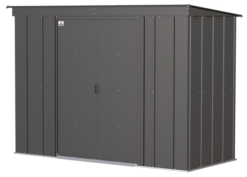 Classic Galvanized Steel Storage Shed, Charcoal, 8-ft x 4-ft I4370