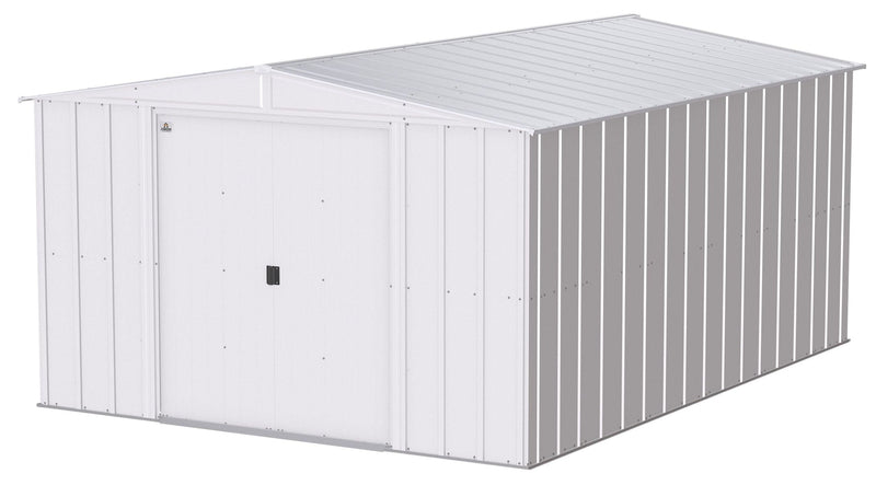 Classic Galvanized Steel Storage Shed, Flute Grey, 10-ft x 14-ft F4505