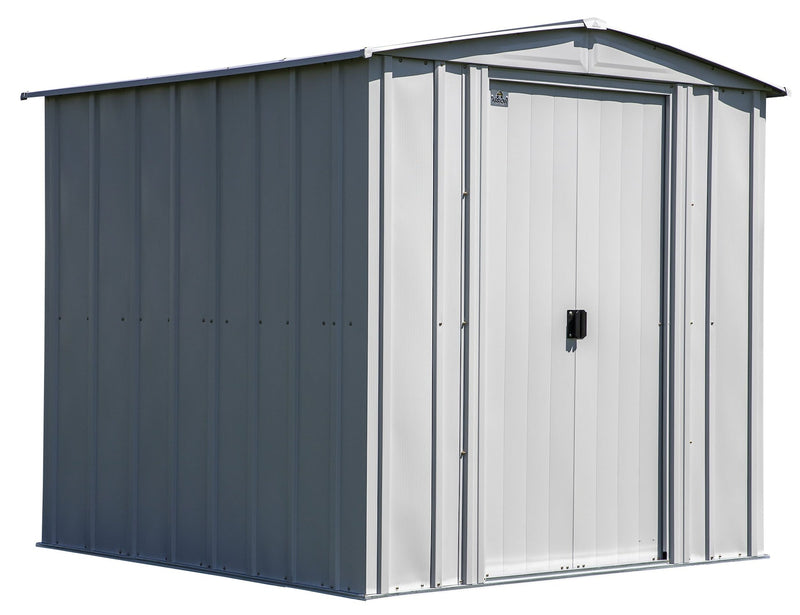 Classic Galvanized Steel Storage Shed, Flute Grey, 6-ft x 7-ft L3297