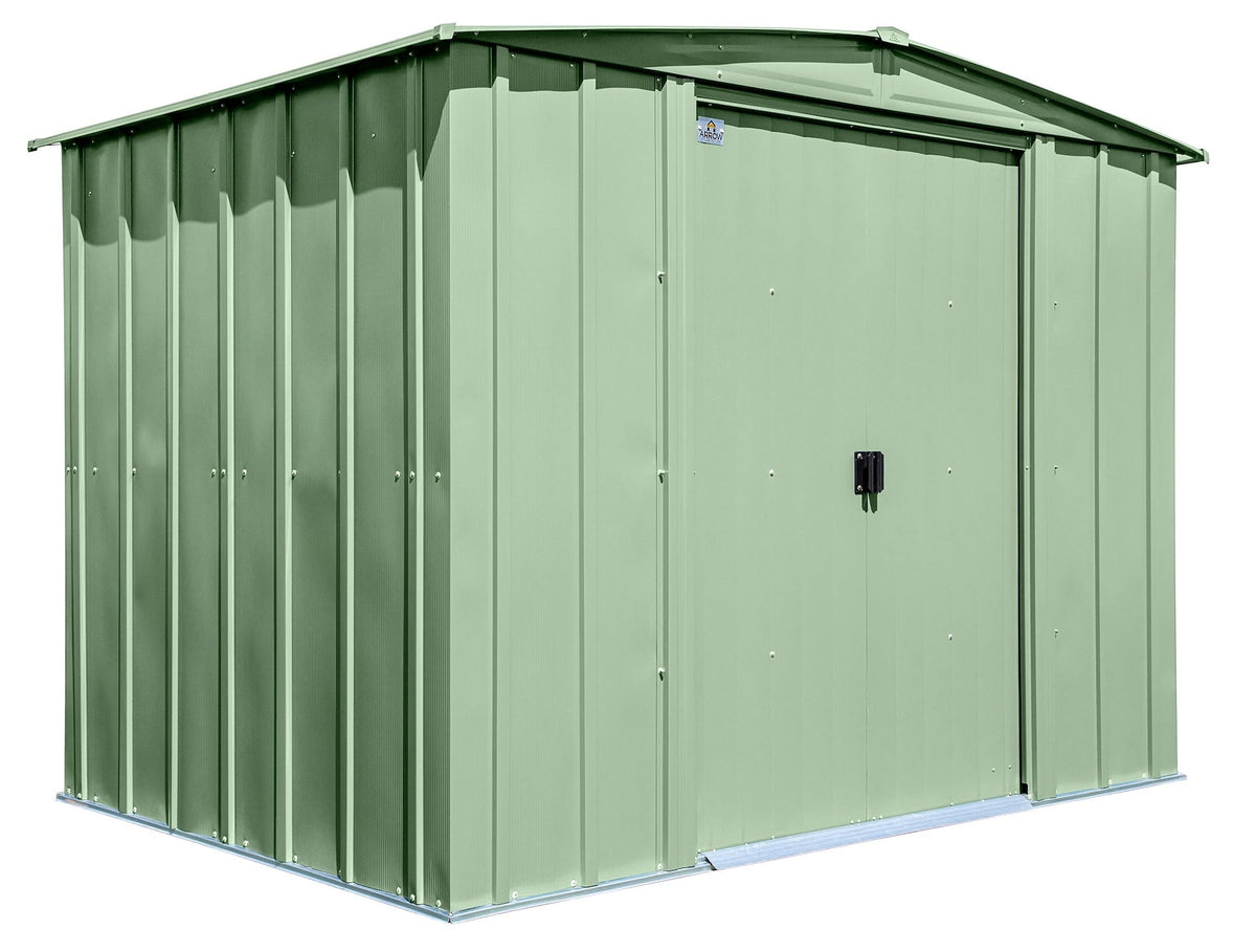 Arrow Classic Galvanized Steel Storage Shed, Sage Green, 8-ft x 6-ft