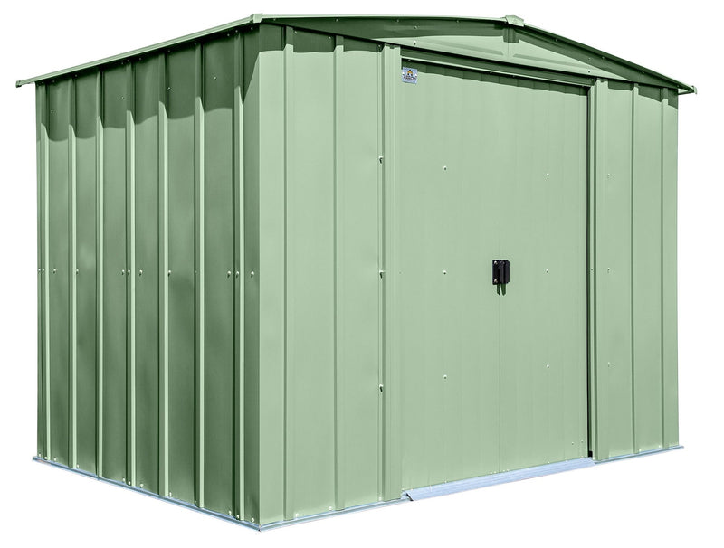 Classic Galvanized Steel Storage Shed, Sage Green, 8-ft x 6-ft L5443