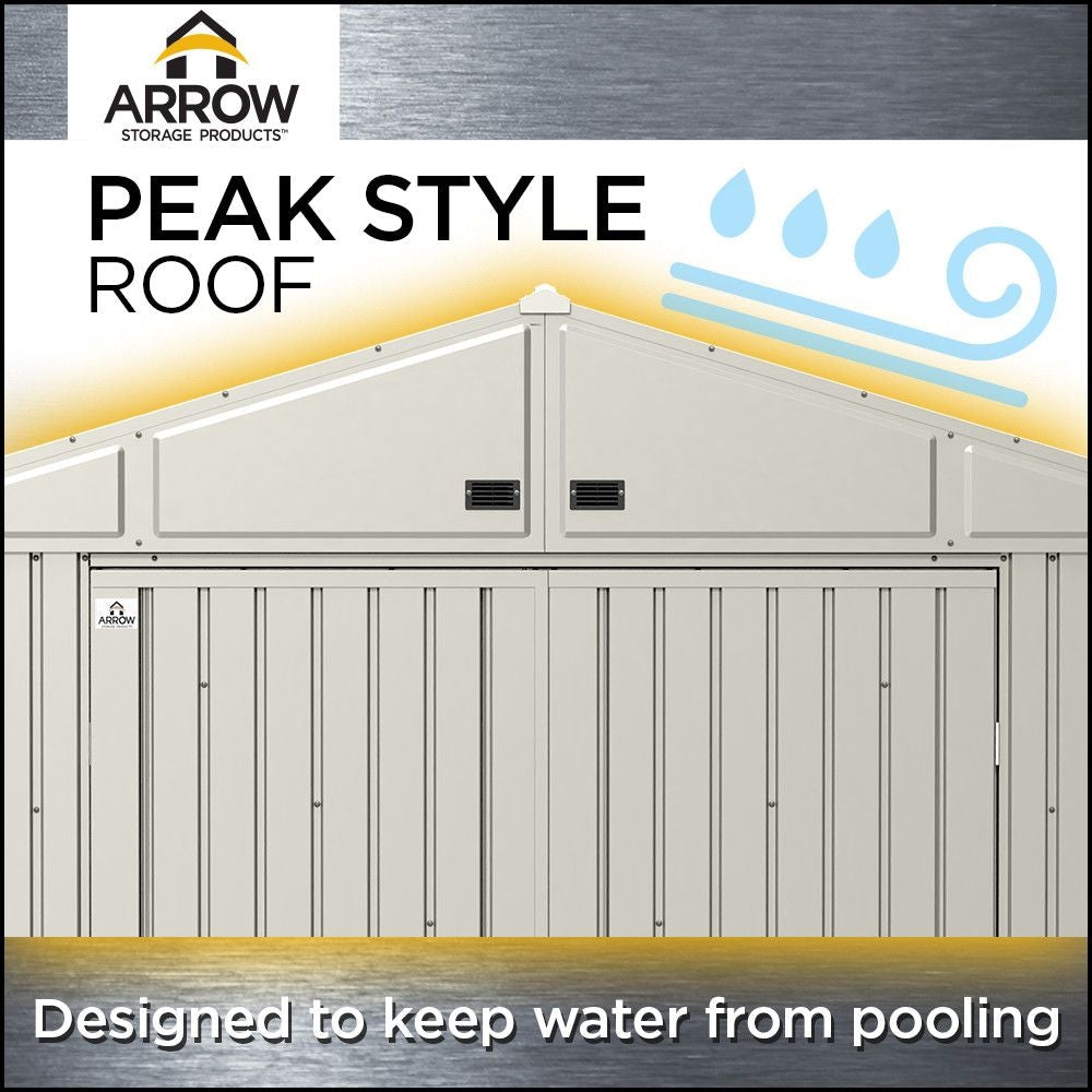 Arrow Elite 10x12-ft Cool Grey Corrosion-Resistant Steel Storage Shed