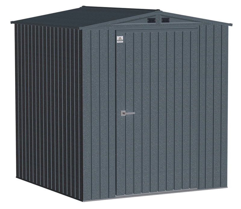 Elite Steel Storage Shed with Pent Roof, Anthracite, 6-ft x 6-ft Q8646