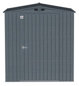 Arrow Elite Steel Storage Shed with Pent Roof, Anthracite, 6-ft x 6-ft