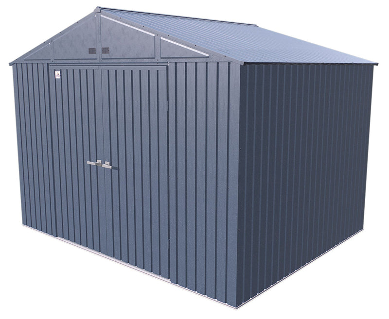 Elite Steel Storage Shed with Pent Roof, Blue Grey, 10-ft x 8-ft A3798