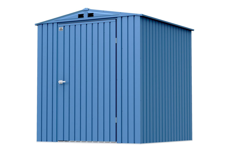 Elite Steel Storage Shed with Pent Roof, Blue Grey, 6-ft x 6-ft H2392