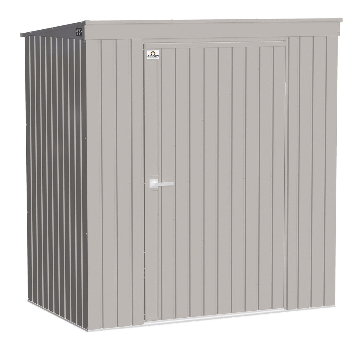 Arrow Elite Steel Storage Shed with Pent Roof, Cool Grey, 6-ft x 4-ft