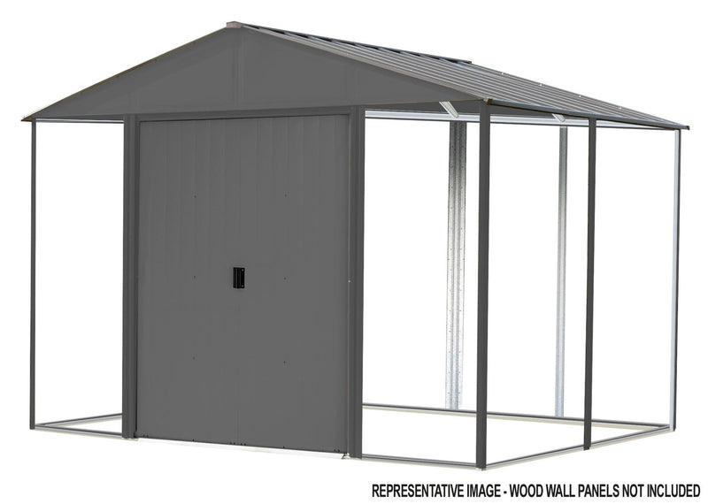 Ironwood Steel Hybrid Shed Kit, Anthracite, 8-ft x 8-ft Q7298