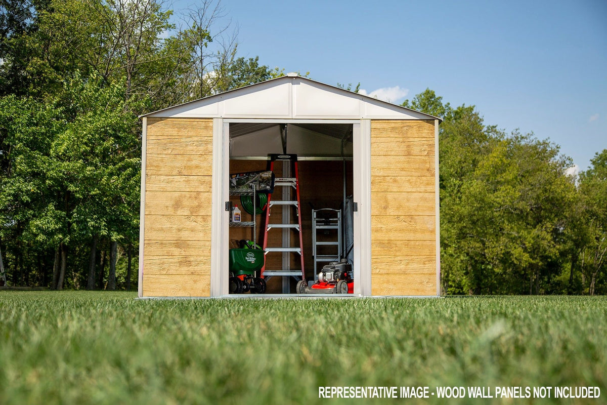 Arrow Ironwood Steel Hybrid Shed Kit, Anthracite, 8-ft x 8-ft