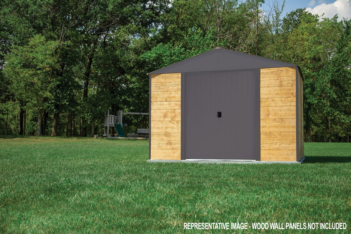 Arrow Ironwood Steel Hybrid Shed Kit, Anthracite, 8-ft x 8-ft