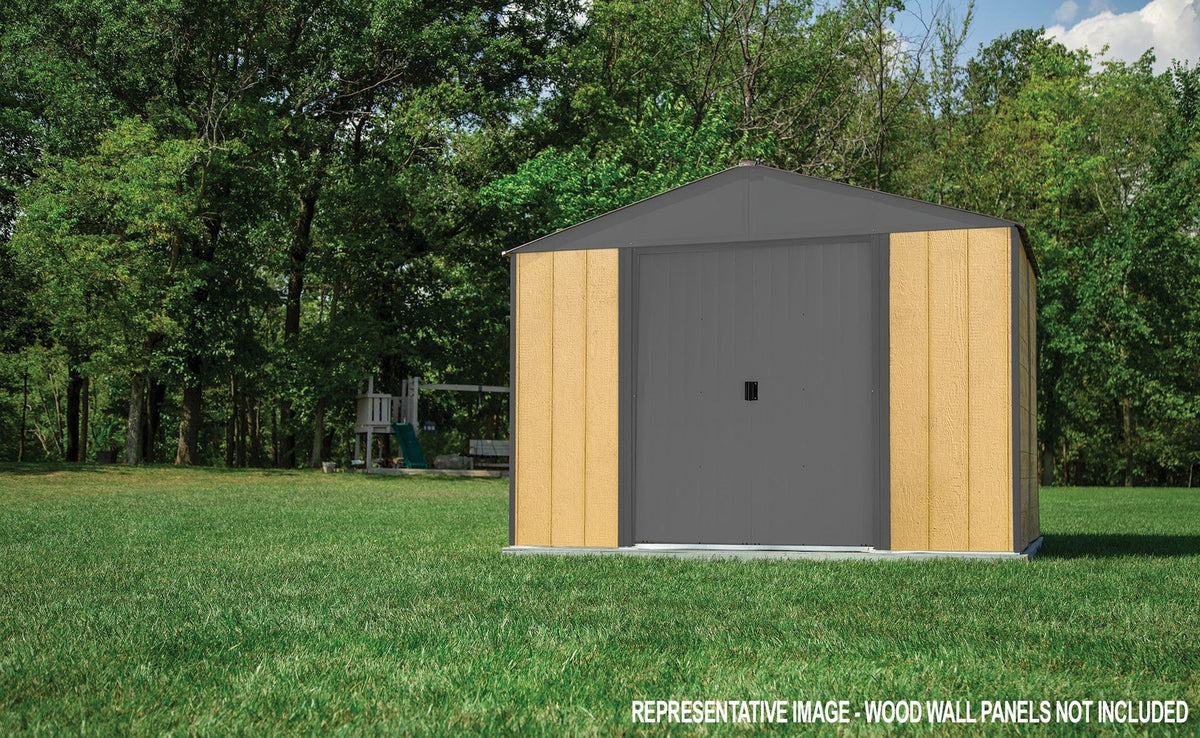 Arrow Ironwood Steel Hybrid Shed Kit, Anthracite, 8-ft x 8-ft