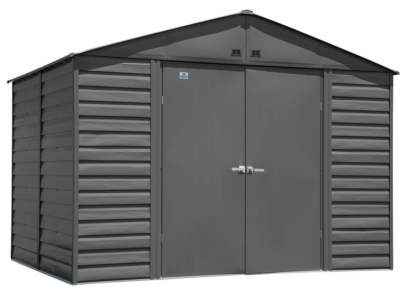 Select Galvanized Steel Storage Shed, Charcoal, 10-ft x 8-ft N9281