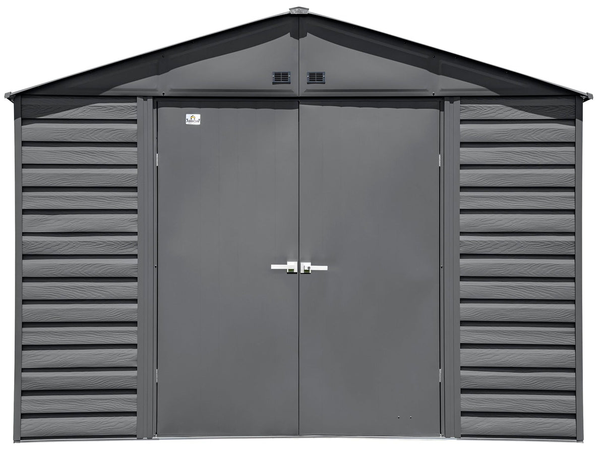 Arrow Select Galvanized Steel Storage Shed, Charcoal, 10-ft x 8-ft
