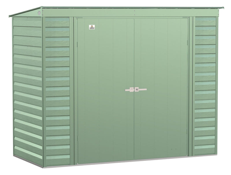 Select Galvanized Steel Storage Shed, Sage Green, 8-ft x 4-ft E7893