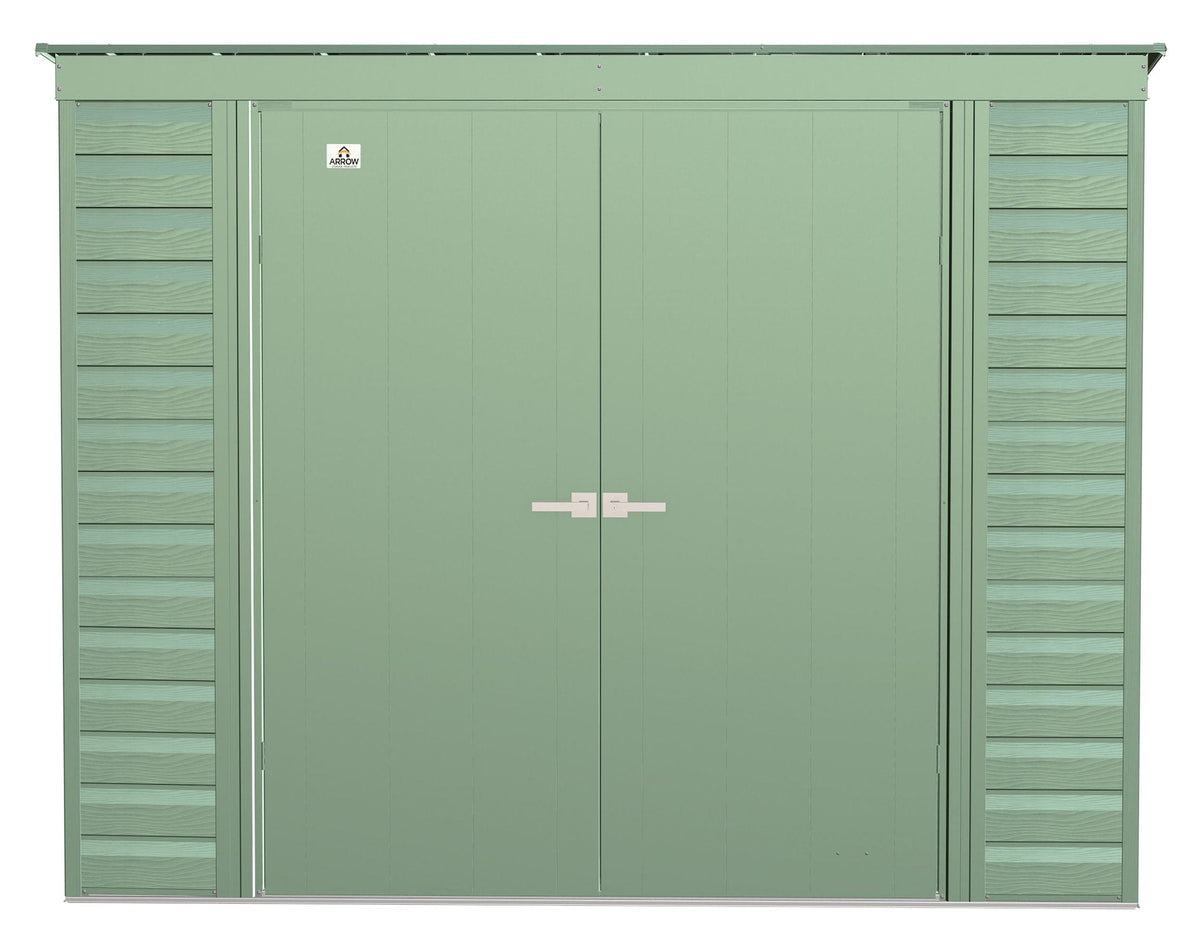 Arrow Select Galvanized Steel Storage Shed, Sage Green, 8-ft x 4-ft