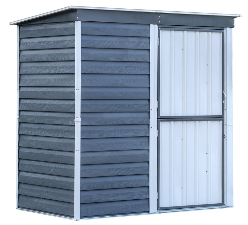 Shed-in-a-Box Steel Storage Shed, Charcoal/Cream, 6-ft x 4-ft F6552