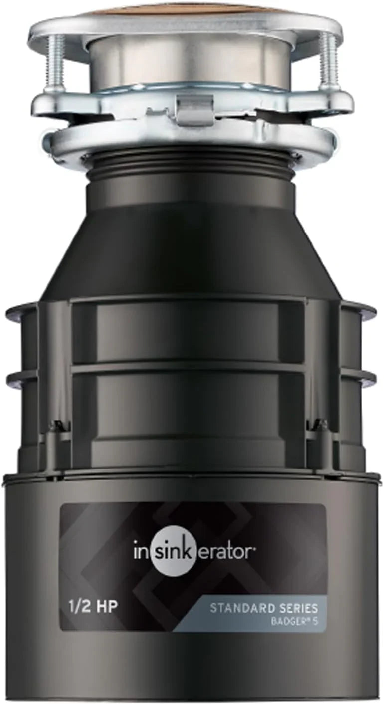 Badger 5 Garbage Disposal, 1/2 HP Continuous Feed, Durable Steel, Easy Install R8332