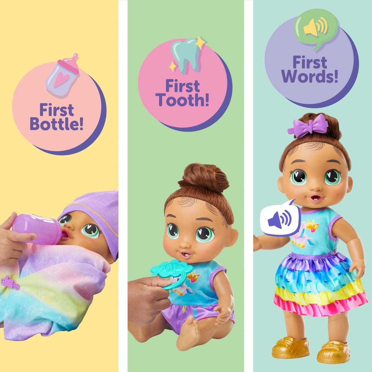 Baby Grows Up Sophia Sparkle Interactive Talking Baby Doll with 75+ Sounds