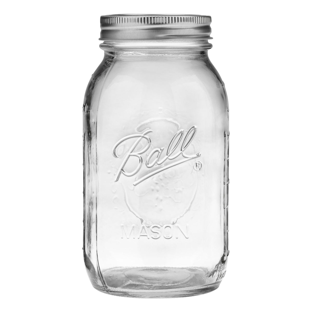 Ball Regular Mouth Quart Glass Mason Jar, 32-oz/946-mL, 8-pk