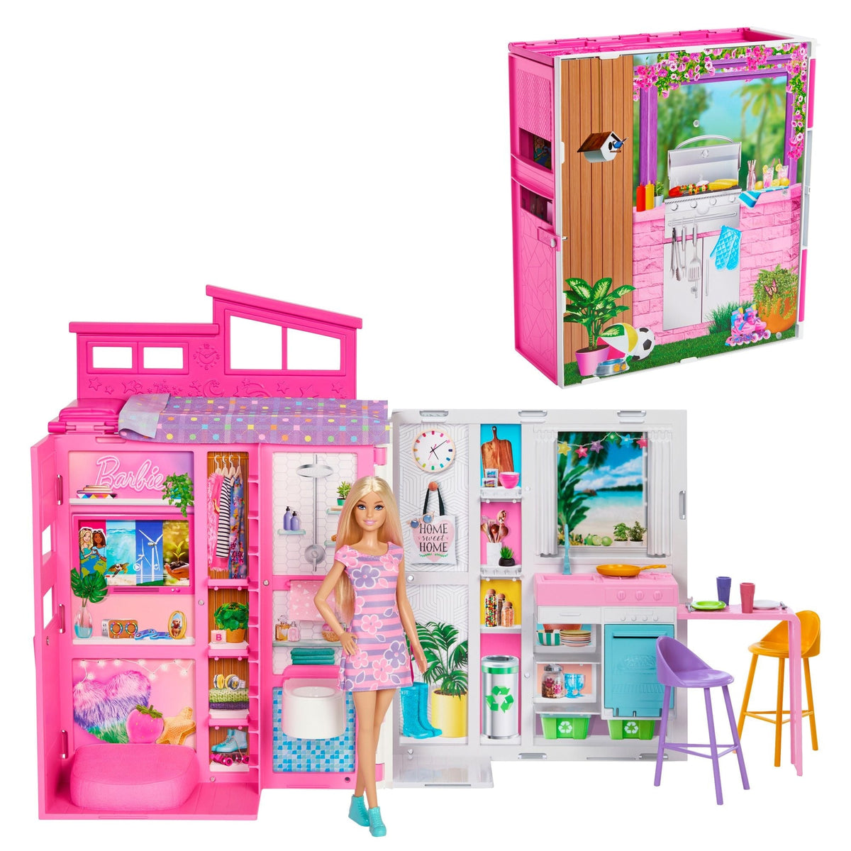 2024 Getaway House Playset with Doll, Includes 4 Play Areas, Kids Ages 3+