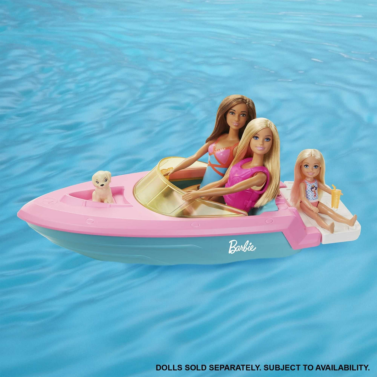 3-Seater Floating Boat with Puppy & Accessories, Ages 3+