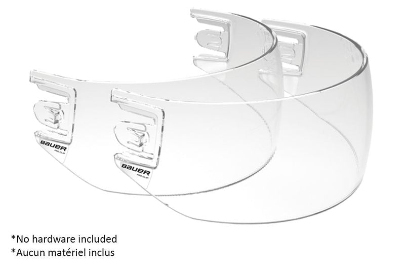 Pro-Clip Straight Hockey Helmet Visor Replacement without Clips, Junior/Senior, Clear, 2-pk V4364