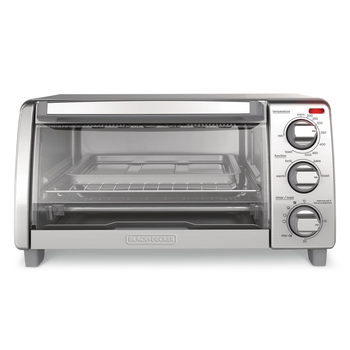 Toaster Oven with Natural Convection, Stainless Steel, 4-Slice
