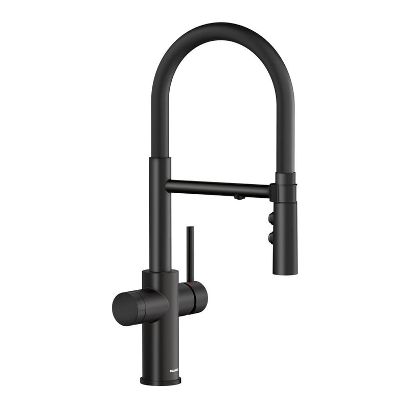 Catris Flexo Filter-Ready Semi-Pro Pull-Down Dual-Spray Kitchen Faucet, Matte Black G7505