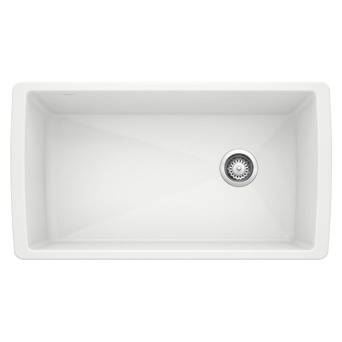 Diamond 33-in Super Single Undermount Kitchen Sink, White