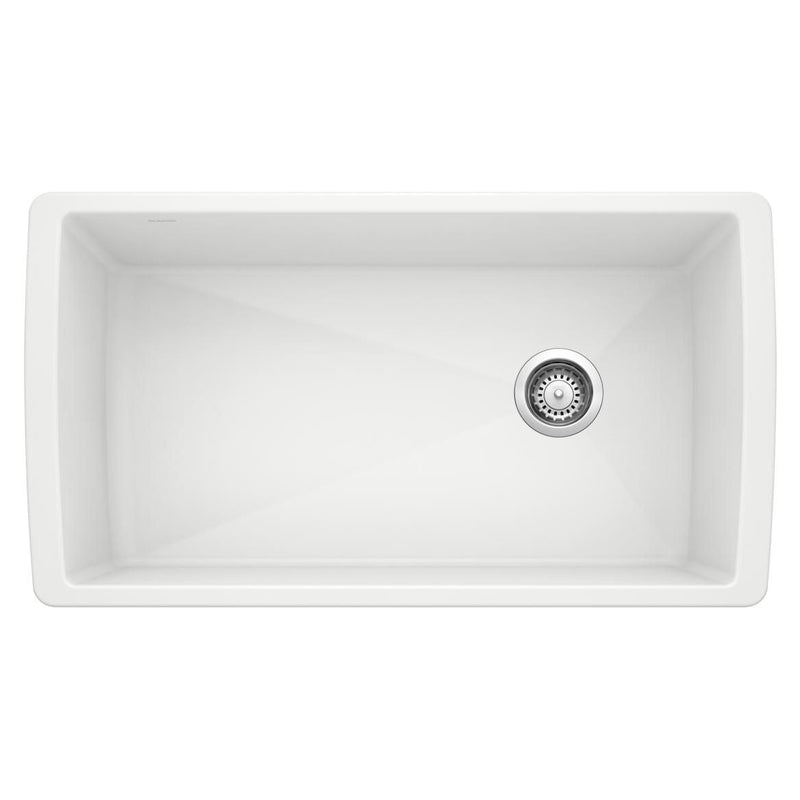 Diamond 33-in Super Single Undermount Kitchen Sink, White P319