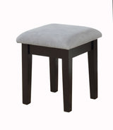 Celah 1-Drawer Black Dressing Table Makeup Vanity Set with Stool and Mirror