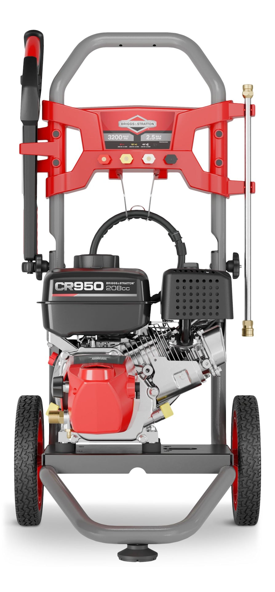 3200 PSI 2.5 GPM 208cc Engine Wheeled Gas Pressure Washer