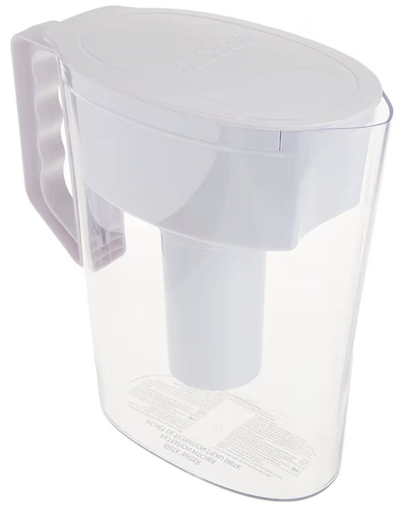 Slim Water Filter Pitcher with Standard Filter, BPA Free, 5 Cup, White T6270