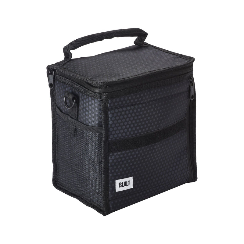 Ice House Cube Lunch Bag, Black Midnight Micro Dot, with Freezable Gel M4249