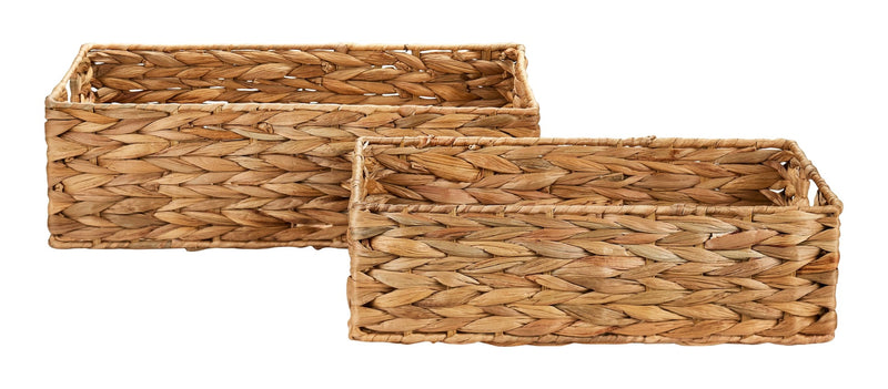 Canvas Ari Rectangle Woven Water Hyacinth Storage Basket, 2-pc Y3463