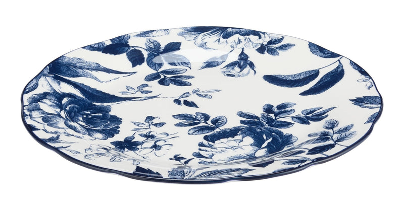 CANVAS Augusta Stoneware Dinner Plate, 1-pc, White/Blue Floral C461