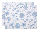 CANVAS Blue Floral Rectangle Cork Placemat Set, Multi-Coloured, 11-in x 15-in, 2-pk