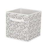 CANVAS Cube Fabric Drawer Basket, White and Grey Tiled, 10.5 x 10.5 x 11-in