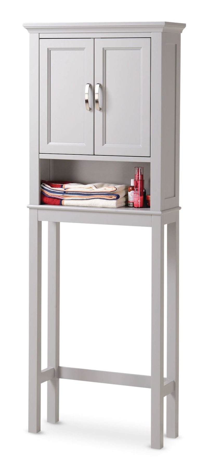 CANVAS Elena 2-Door Over-The-Toilet Spacesaver Bathroom Storage Cabinet, Grey D7943