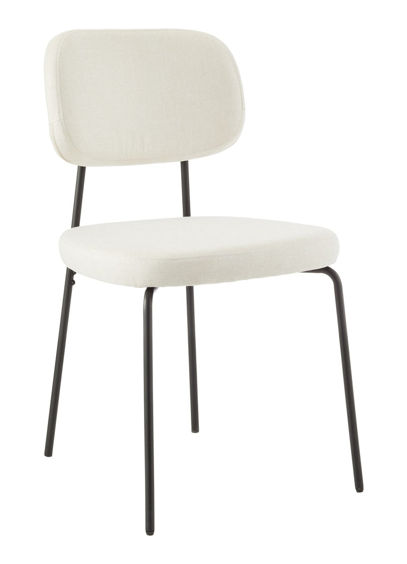 Canvas Evelyn Upholstered Fabric Dining Chair, Off-White/Light Grey N9361
