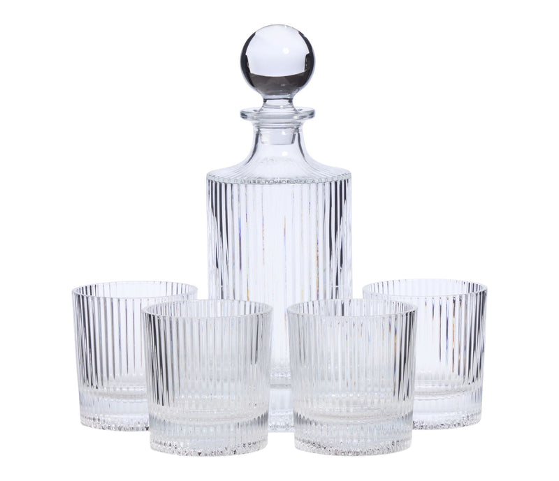 CANVAS Fluted Decanter & Glasses Set, 5-pc M4609