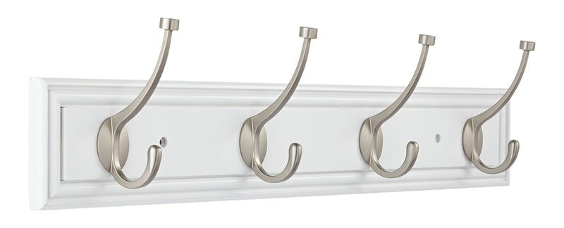CANVAS Galena Stainless Steel 4-Hook Pill Top Rail, White/Silver, 27-in Q5336