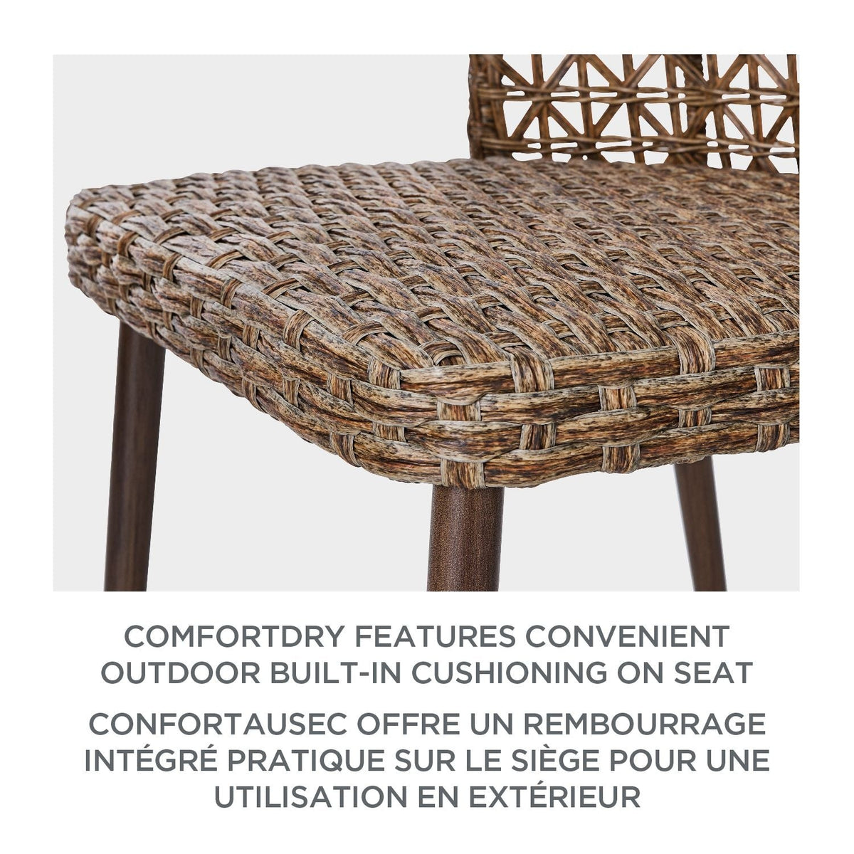 CANVAS Grayling Wicker Outdoor Patio Chat Set with Padded Cushions, Brown, 3-pc