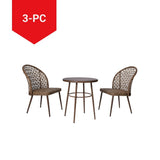 CANVAS Grayling Wicker Outdoor Patio Chat Set with Padded Cushions, Brown, 3-pc