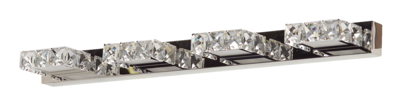 CANVAS Isabella 4-Light Crystal Design LED Vanity Light Fixture, Chrome H8438